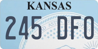 KS license plate 245DFO