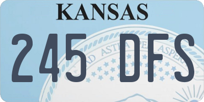 KS license plate 245DFS