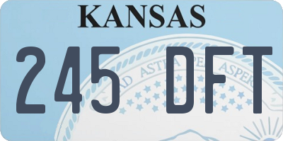 KS license plate 245DFT