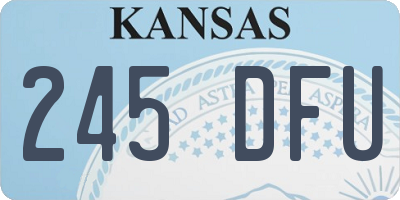 KS license plate 245DFU