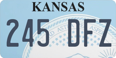 KS license plate 245DFZ