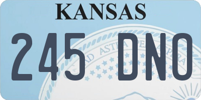 KS license plate 245DNO