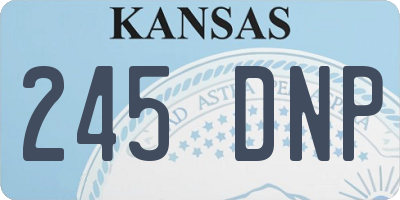 KS license plate 245DNP