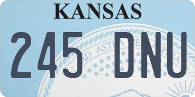 KS license plate 245DNU