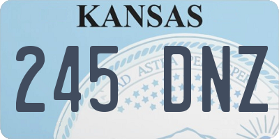 KS license plate 245DNZ