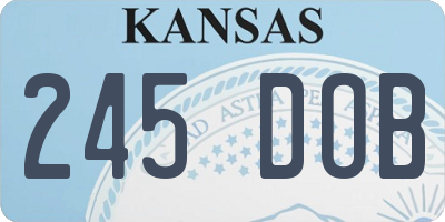 KS license plate 245DOB