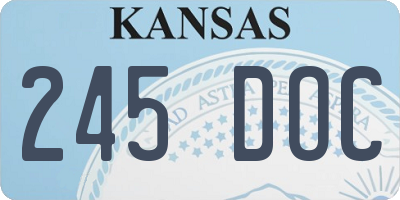 KS license plate 245DOC