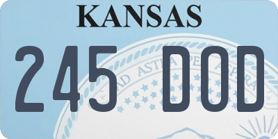 KS license plate 245DOD