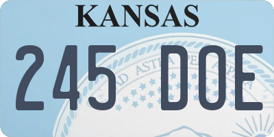 KS license plate 245DOE