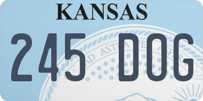 KS license plate 245DOG
