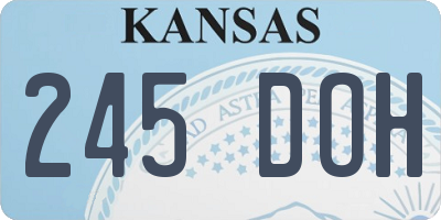 KS license plate 245DOH