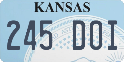KS license plate 245DOI