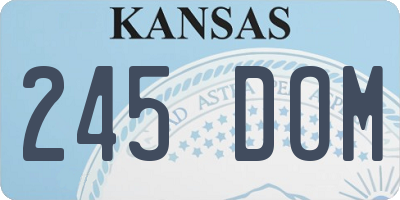 KS license plate 245DOM