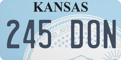 KS license plate 245DON