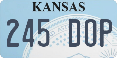 KS license plate 245DOP