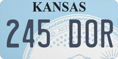 KS license plate 245DOR