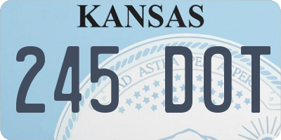 KS license plate 245DOT