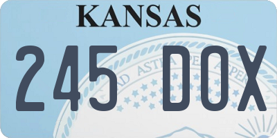 KS license plate 245DOX