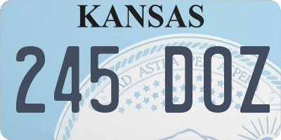 KS license plate 245DOZ
