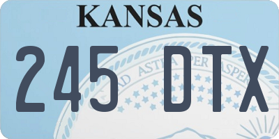 KS license plate 245DTX