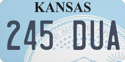 KS license plate 245DUA
