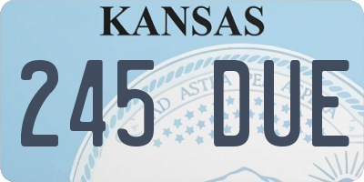 KS license plate 245DUE