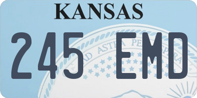 KS license plate 245EMD