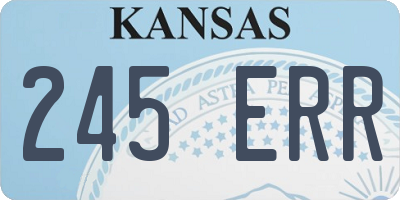 KS license plate 245ERR