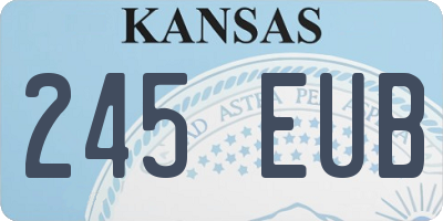 KS license plate 245EUB