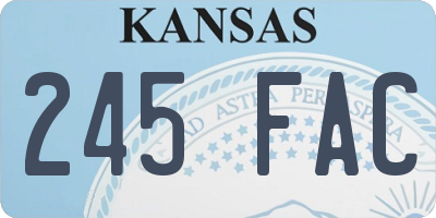 KS license plate 245FAC