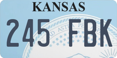 KS license plate 245FBK