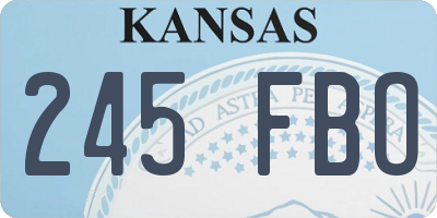 KS license plate 245FBO