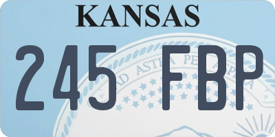 KS license plate 245FBP