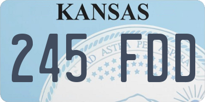 KS license plate 245FDD