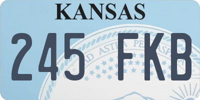 KS license plate 245FKB