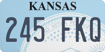 KS license plate 245FKQ