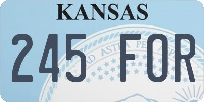 KS license plate 245FOR