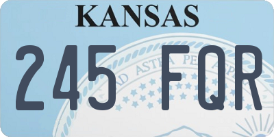 KS license plate 245FQR