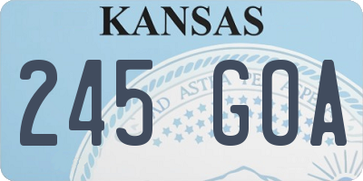 KS license plate 245GOA