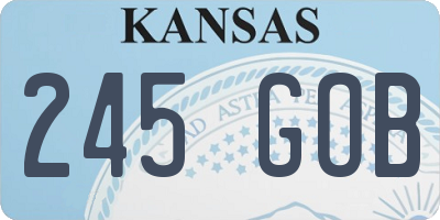 KS license plate 245GOB