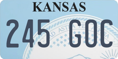 KS license plate 245GOC