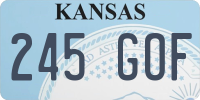 KS license plate 245GOF