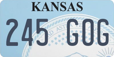 KS license plate 245GOG