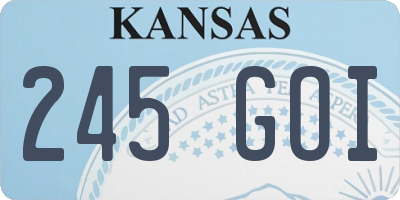 KS license plate 245GOI