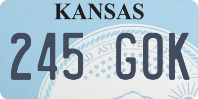 KS license plate 245GOK