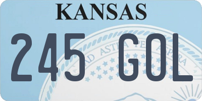 KS license plate 245GOL
