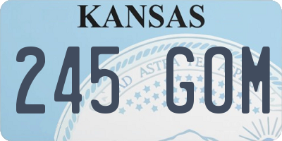 KS license plate 245GOM
