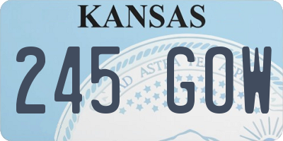KS license plate 245GOW