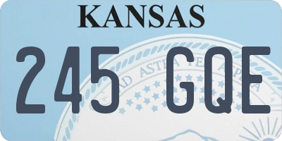 KS license plate 245GQE