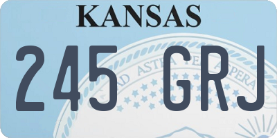 KS license plate 245GRJ